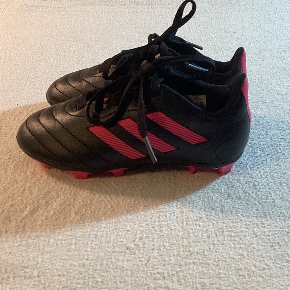 adidas Kids Black and Pink Soccer cleats